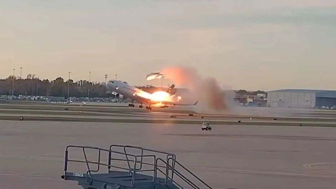 Terrifying newly released footage from the National Transportation Safety Board shows the moment an engine appears to separate from a UPS aircraft before the deadly 2025 crash in Louisville, Kentucky.
