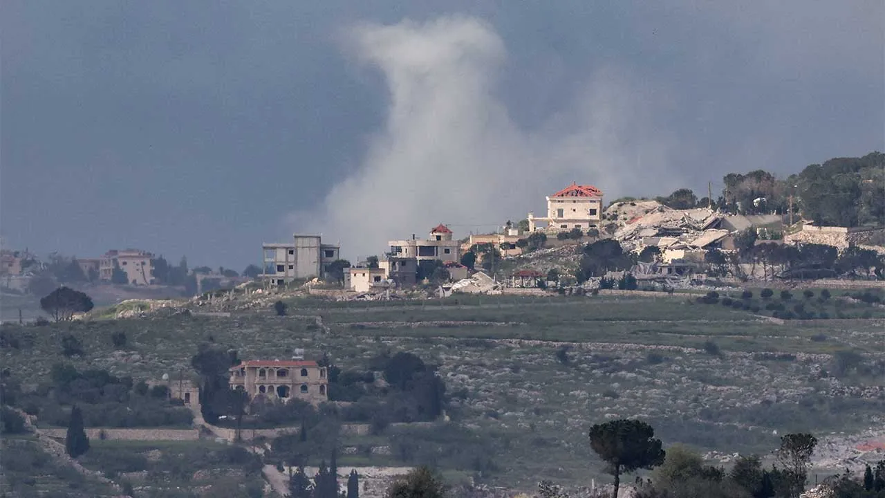 Smoke rises following an explosion in Lebanon, as seen from the Israeli side of the border with Lebanon, May 3, 2026. REUTERS/Shir Torem