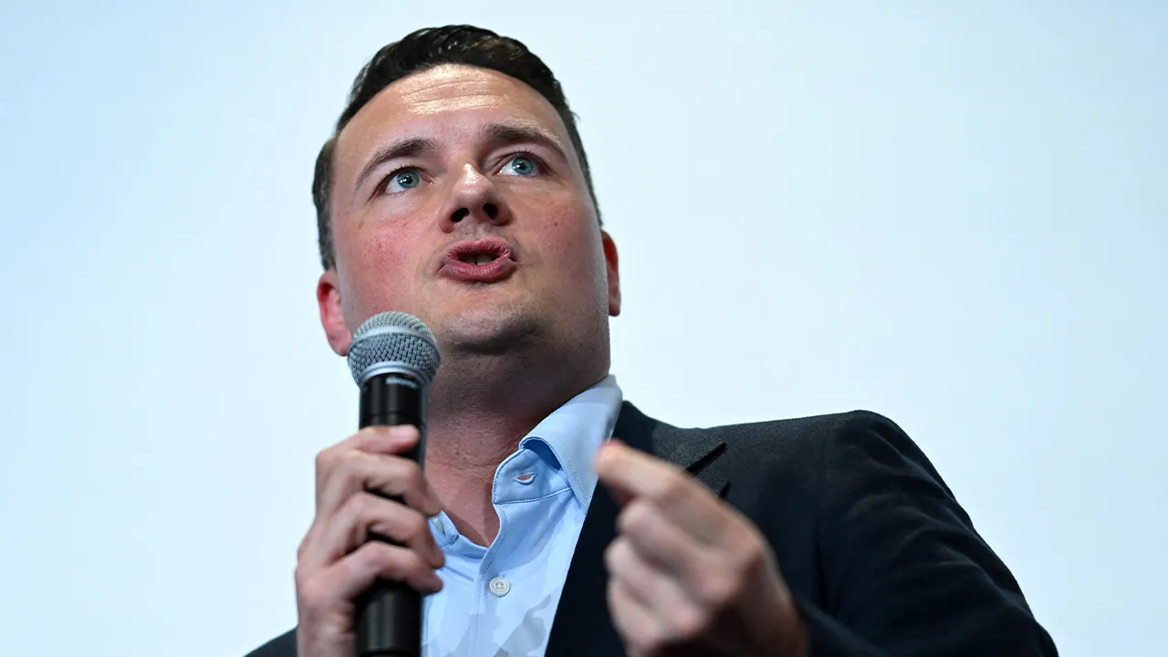 Britain’s former Health Secretary Wes Streeting delivers a keynote address at the Progress annual conference 2026, in London, Britain, May 16, 2026. REUTERS/Jaimi Joy