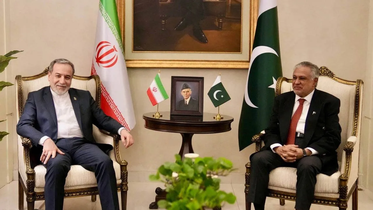 Iran's Foreign Minister Abbas Araqchi meets with Pakistan's Foreign Minister Ishaq Dar, as Pakistan prepares to host the U.S. and Iran for the second phase of peace talks, in a location given as Islamabad, Pakistan, released April 25, 2026. ESMAEIL BAQAEI VIA X/Handout via REUTERS 