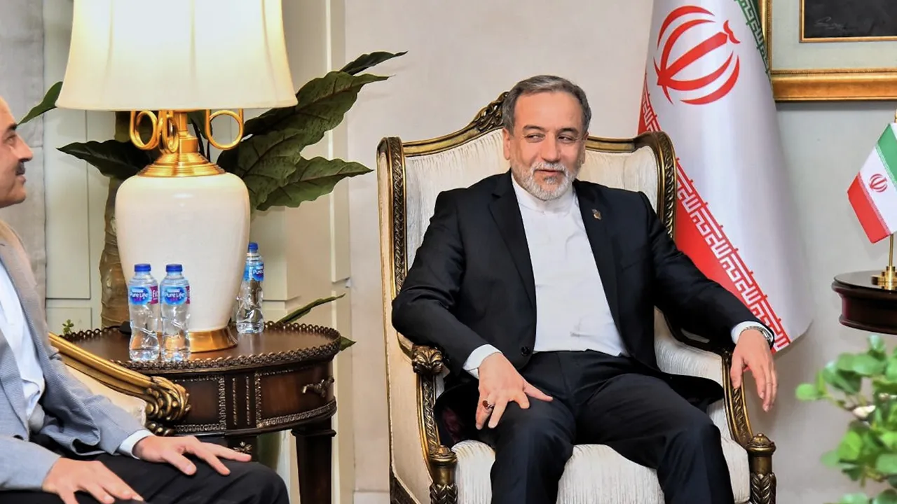 In this photo released by the Pakistan Foreign Ministry, Iran's Foreign Minister Abbas Araghchi, right, meets with Pakistani Army Chief Field Marshal Asim Munir, left, upon his arrival at Nur Khan airbase in Rawalpindi, Pakistan, Friday, April 24, 2026. (Pakistan Ministry of Foreign Affairs via AP)