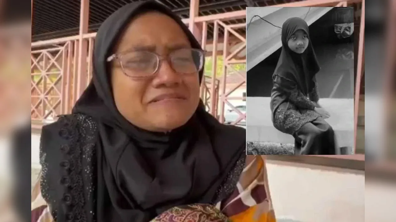 Asmilah tidak dapat menahan sebak ketika ditemui di Jabatan Forensik Hospital Sultanah Nora Ismail. Gambar kecil: Nur Aini Umairah_SINAR HARIAN