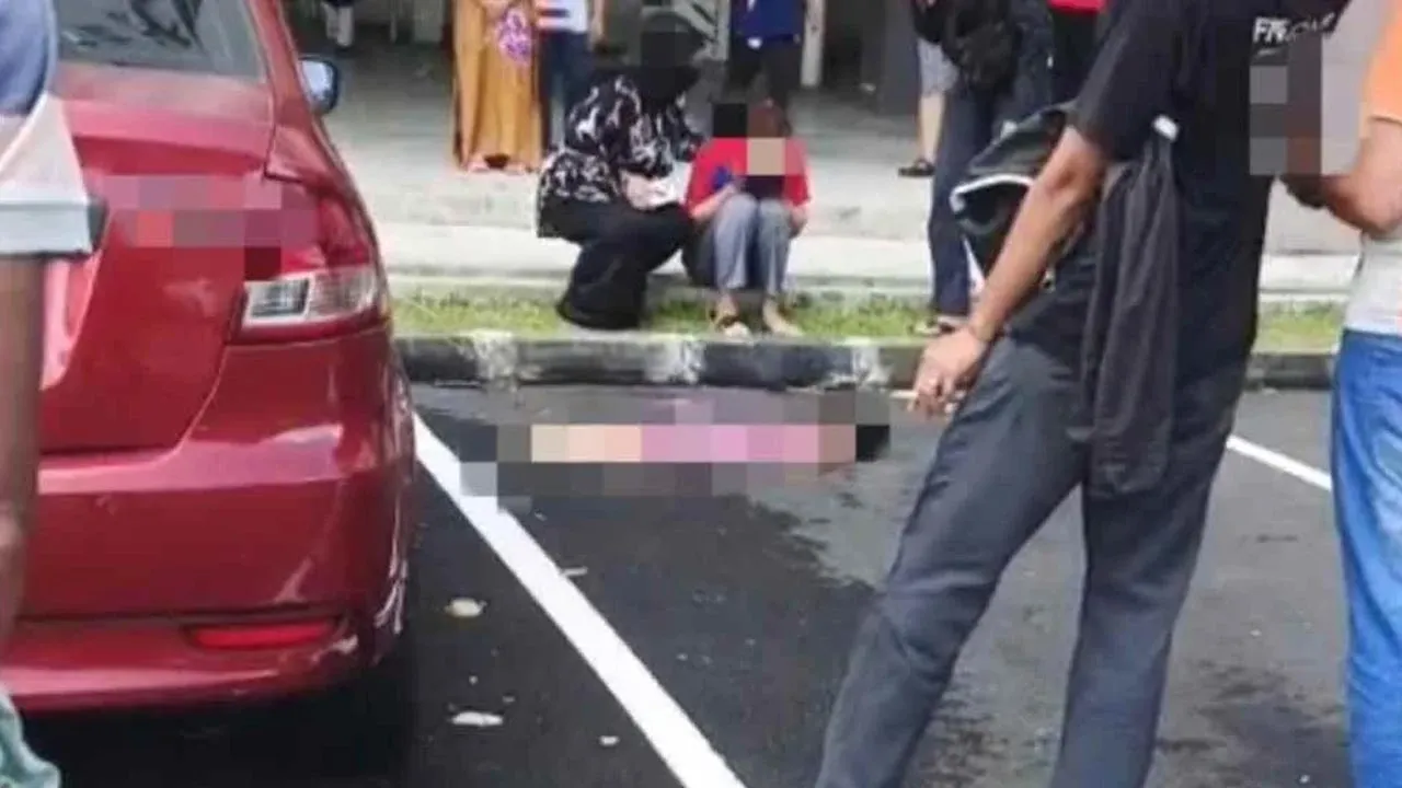 Tangkap layar tular video memaparkan ibu kanak-kanak terbabit terkejut melihat anaknya terjatuh dari tingkap di tingkat lima flat di Bandar Uda Utama, Johor Bahru. -- SINAR HARIAN