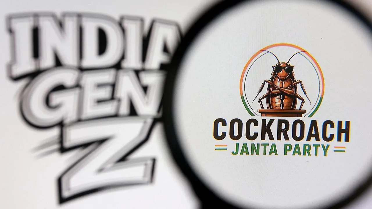The Cockroach Janta Party and words "India Gen Z" logo are seen in this illustration taken May 28, 2026. REUTERS/Dado Ruvic/Illustration