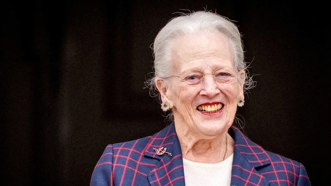 FILE PHOTO: Queen Margrethe on her 86th birthday, in the Inner Courtyard at Fredensborg Palace, Fredensborg, Denmark, April 16, 2026. Ritzau Scanpix/Ida Marie Odgaard via REUTERS ATTENTION EDITORS - THIS IMAGE WAS PROVIDED BY A THIRD PARTY. DENMARK OUT. NO COMMERCIAL OR EDITORIAL SALES IN DENMARK./File Photo