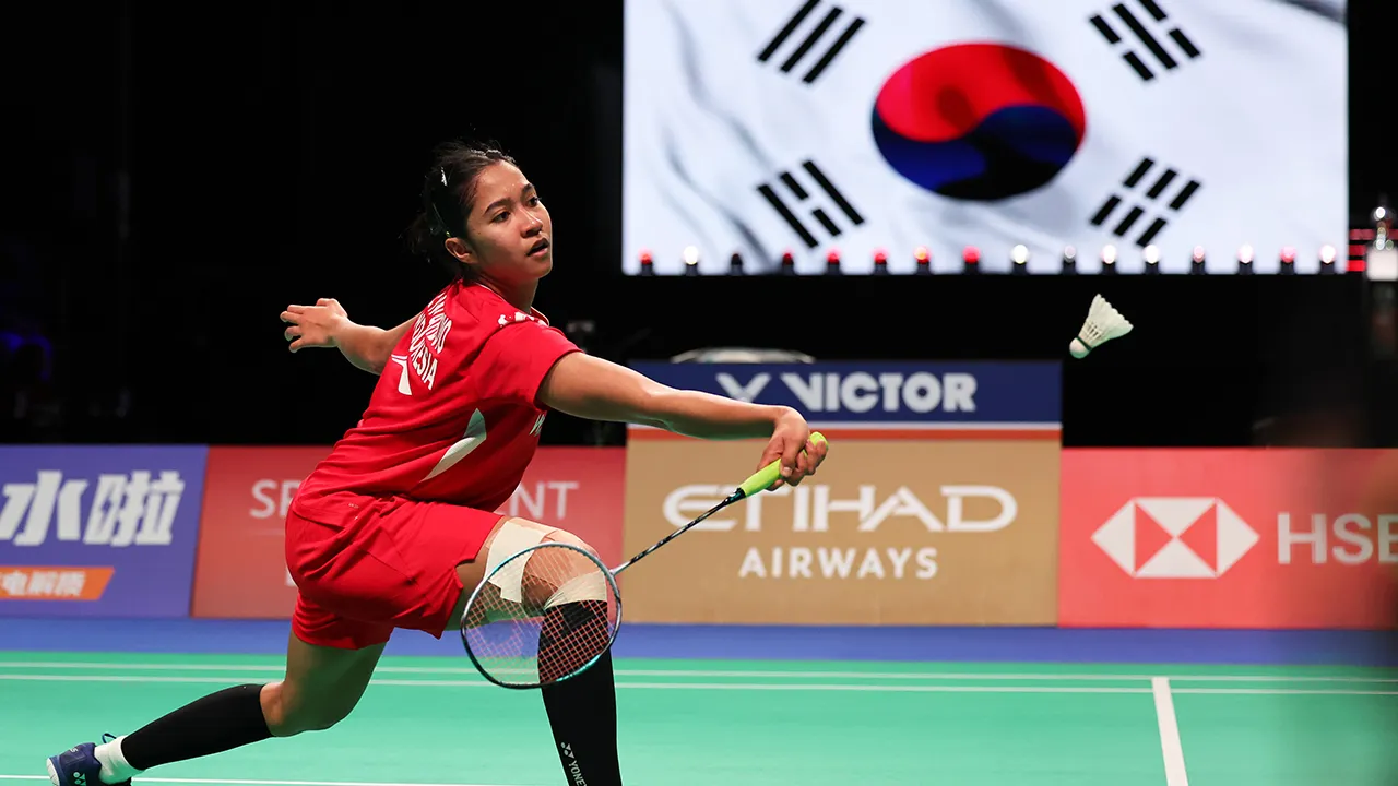 HORSENS (Denmark), May 1 -- Indonesia’s women’s singles player Ester Nurumi Tri Wardoyo in action against Denmark’s Line Christophersen in their quarter-final match at the BWF Thomas & Uber Cup Finals 2026 at Forum Horsens on Thursday._BERNAMA