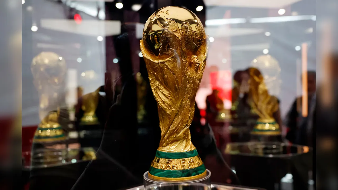 Soccer Football - FIFA World Cup - Trophy on display in Monterrey - Estadio BBVA, Monterrey, Mexico - March 14, 2026 General view of the World Cup trophy on display REUTERS/Daniel Becerril