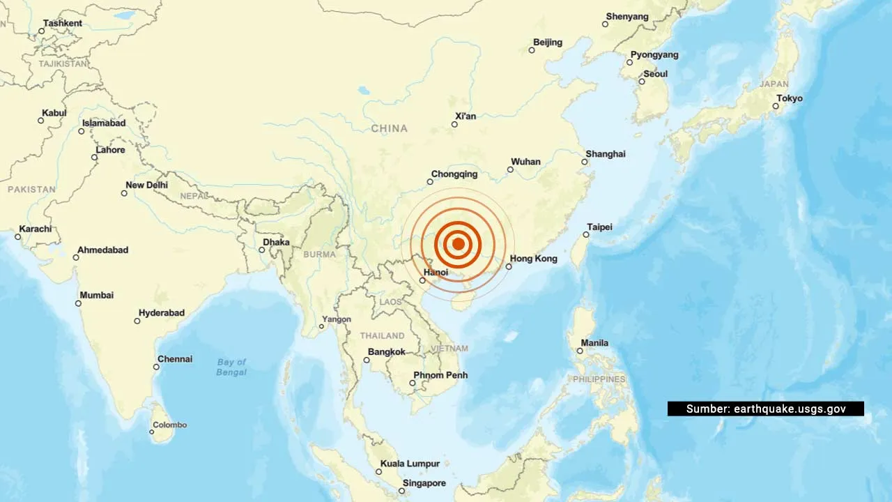 Earthquake hits China -- Sceenshot USGS