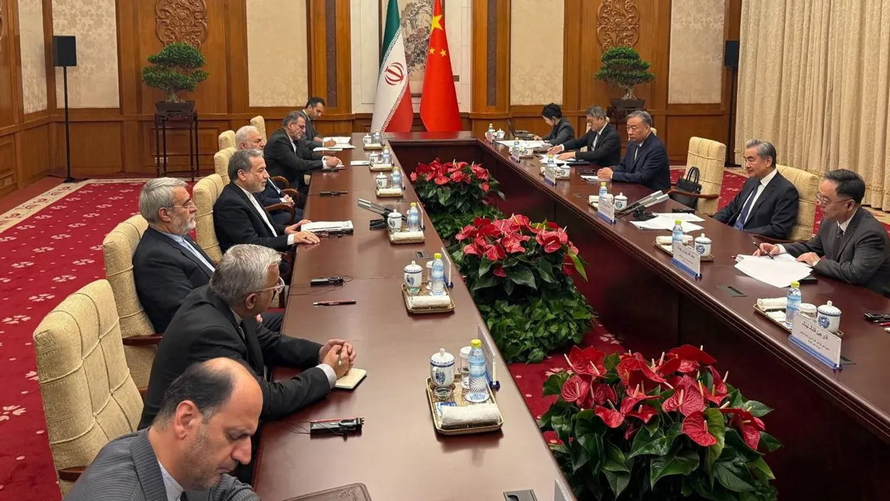 Iranian Foreign Minister Abbas Araqchi meets with Chinese Foreign Minister Wang Yi in a location given as Beijing, China, in this handout image released May 6, 2026. Seyed Abbas Araqchi via Telegram/Handout via REUTERS THIS IMAGE HAS BEEN SUPPLIED BY A THIRD PARTY. NO RESALES. NO ARCHIVES. MANDATORY CREDIT. BEST QUALITY AVAILABLE. VERIFICATION: Date and location are not verified. No older versions of the pictures were found posted online before May 6. Chinese state news agency Xinhua said Chinese Foreign Mi