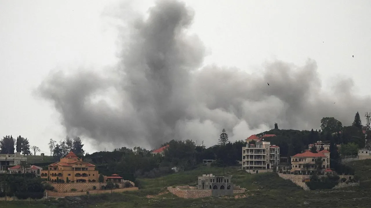 Smoke rises following an Israeli strike in Choukine, Lebanon May 18, 2026. REUTERS/Stringer