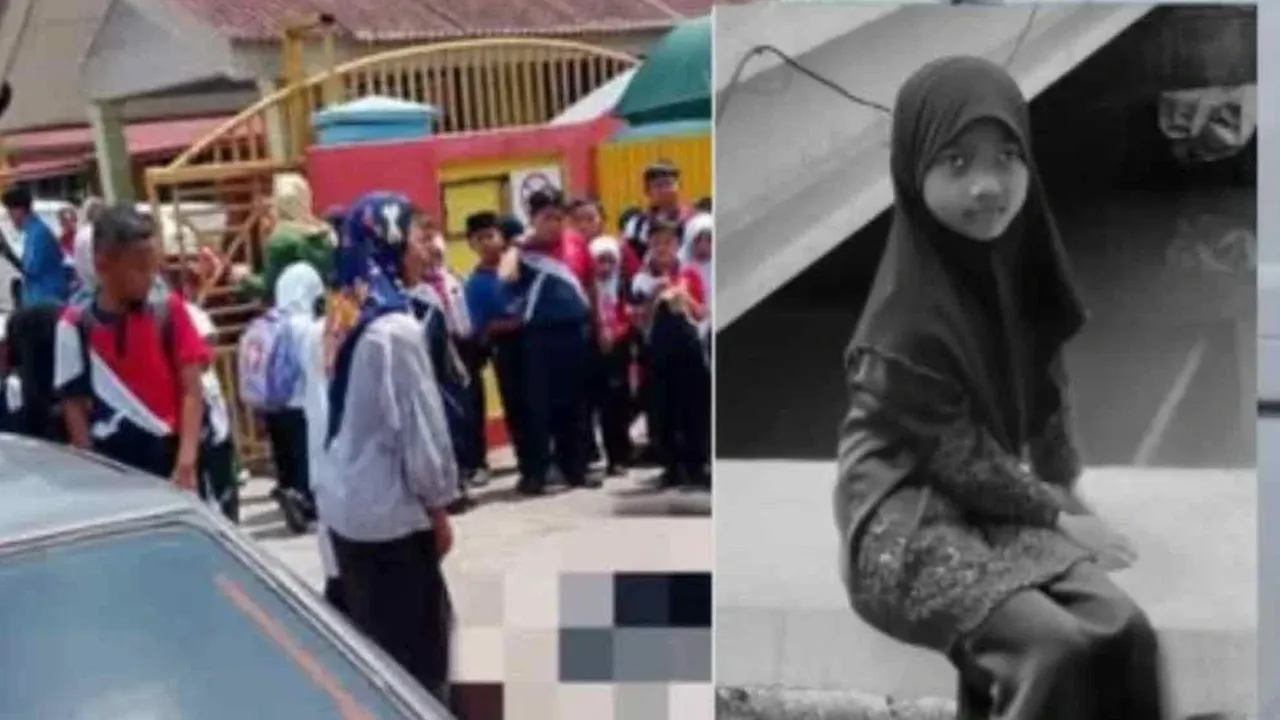 Nur Aini Umairah Mohd Fareez, 8, murid Tahun Dua yang maut selepas dilanggar van di hadapan pintu pagar Sekolah Kebangsaan (SK) Seri Maimon, Parit Sulong pada Selasa.