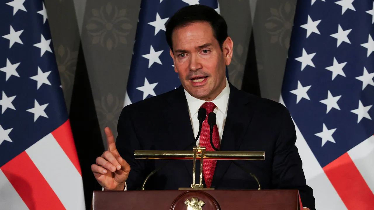 U.S. Secretary of State Marco Rubio attends a joint press conference with Indian Foreign Minister Subrahmanyam Jaishankar (not pictured) after their meeting at the Hyderabad House in New Delhi, India, May 24, 2026. REUTERS/Adnan Abidi