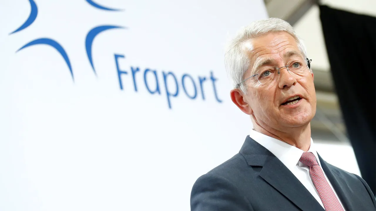Stefan Schulte, Chairman of the Executive Board of Fraport AG speaks during a groundbreaking ceremony for the new terminal 3 of Frankfurt Airport in Frankfurt, Germany April 29, 2019. REUTERS/Ralph Orlowski Purchase Licensing Rights