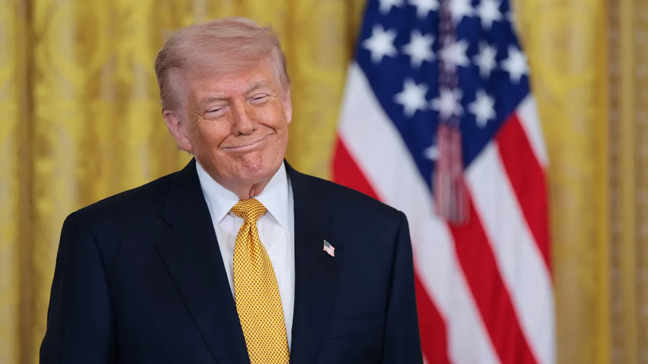 U.S. President Donald Trump speaks during an event to mark Military Mother's Day, in the East Room at the White House in Washington, D.C., U.S., May 6, 2026. REUTERS/Kylie Cooper