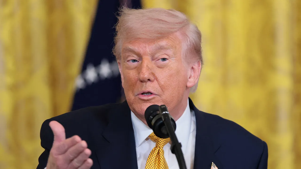 U.S. President Donald Trump speaks during an event to mark Military Mother's Day, in the East Room at the White House in Washington, D.C., U.S., May 6, 2026. REUTERS/Kylie Cooper