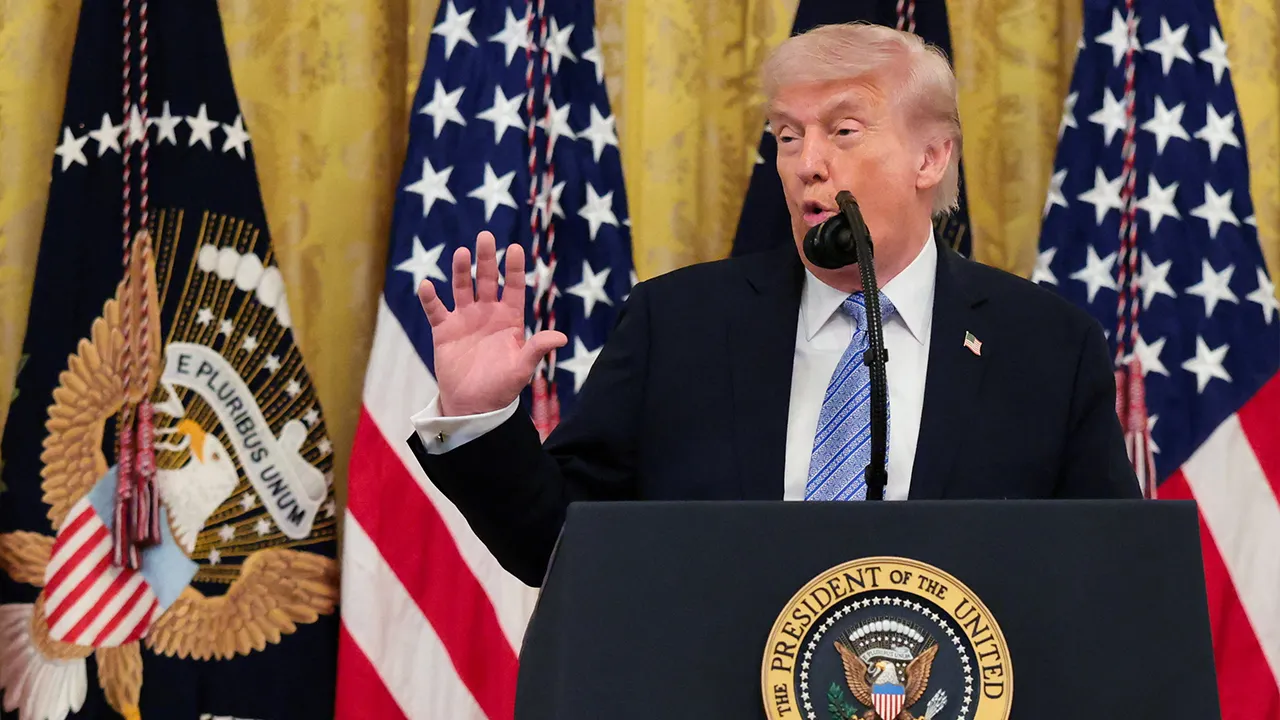 U.S. President Donald Trump speaks during a Small Business Summit in the East Room at the White House in Washington, D.C., U.S., May 4, 2026. REUTERS/Kylie Cooper