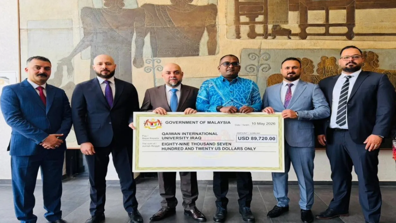 KUALA LUMPUR, 10 Mei (Bernama) -- Kedutaan Besar Malaysia di Baghdad menganjurkan satu majlis penyerahan sumbangan kepada Universiti Antarabangsa Qaiwan (QIU), sekali gus mencerminkan komitmen berterusan Malaysia dalam menyokong pembangunan modal insan Iraq serta memperkukuh kerjasama dalam sektor pendidikan.