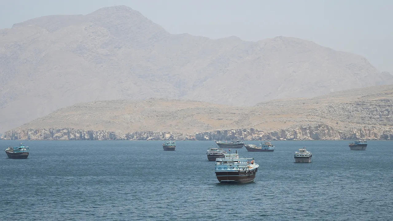 Vessels in the Strait of Hormuz, Musandam, Oman, May 8, 2026. REUTERS/Stringer