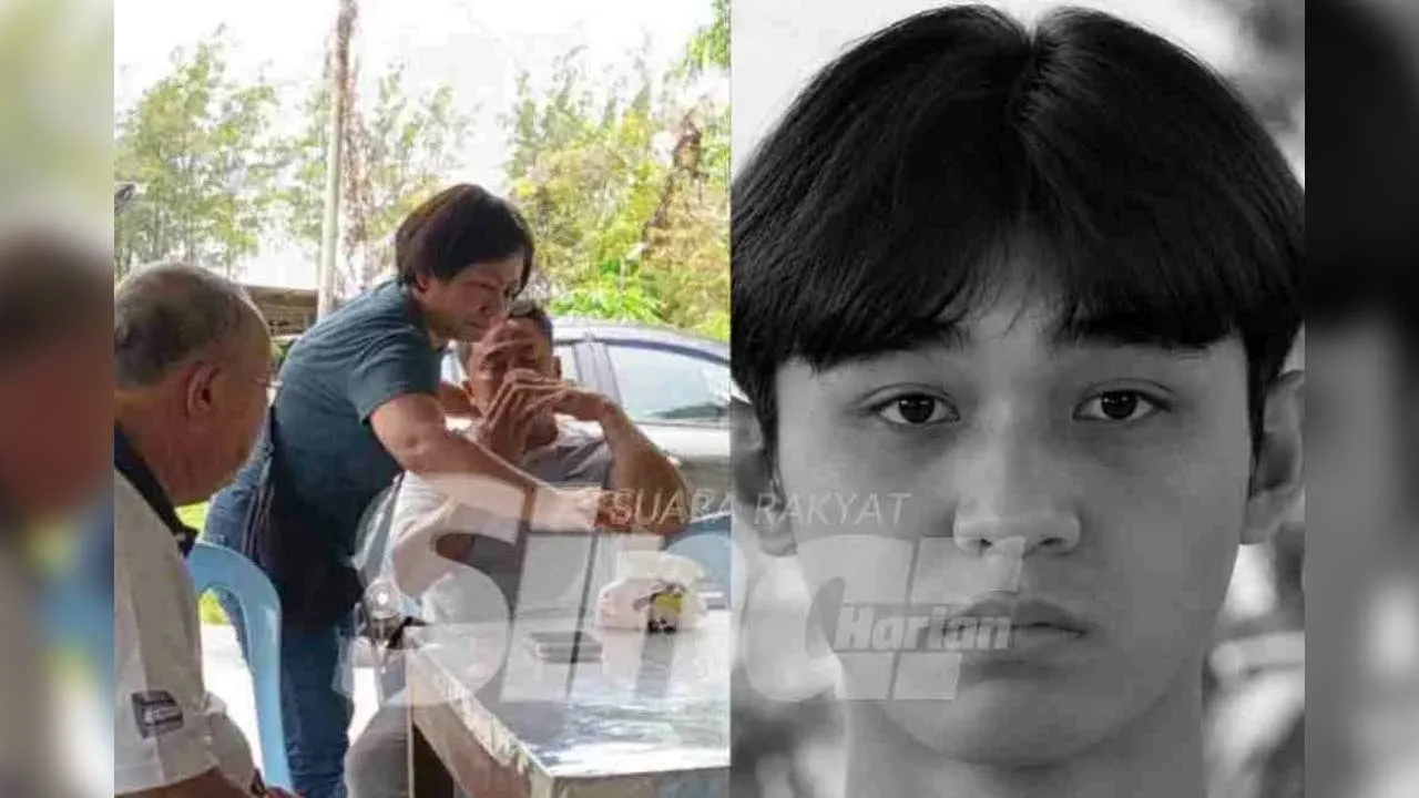 Seorang bapa, Wah Tee Tun, 49, menyaksikan sendiri anak sulungnya maut dalam kemalangan ngeri di Jalan Losong Feri, di sini pada Selasa.