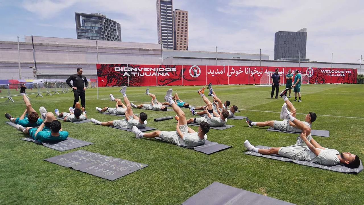 Soccer Football - FIFA World Cup 2026 - Iran Training - Centro Xoloitzcuintle, Tijuana, Mexico - June 11, 2026 General view of Iran players during training REUTERS/Victor Medina