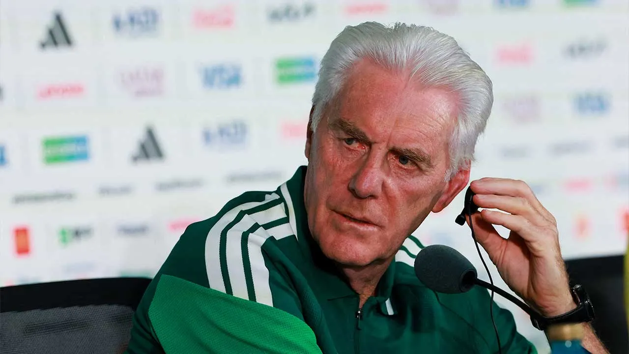 Soccer Football - FIFA World Cup 2026 - South Africa Press Conference - Estadio Azteca, Mexico City, Mexico - June 10, 2026 South Africa coach Hugo Broos during the press conference REUTERS/Henry Romero