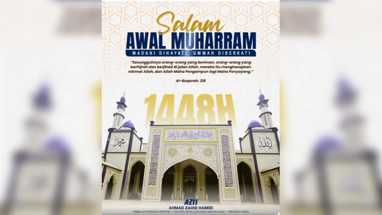 𝐒𝐞𝐥𝐚𝐦𝐚𝐭 𝐌𝐞𝐧𝐲𝐚𝐦𝐛𝐮𝐭 𝐀𝐰𝐚𝐥 𝐌𝐮𝐡𝐚𝐫𝐫𝐚𝐦 𝟏𝟒𝟒𝟖𝐇 Maal Hijrah mengingatkan kita bahawa perubahan tidak berlaku dengan kata-kata semata-mata, tetapi melalui usaha, disiplin dan kesungguhan untuk menjadi lebih baik daripada semalam._FB Zahid Hamidi.