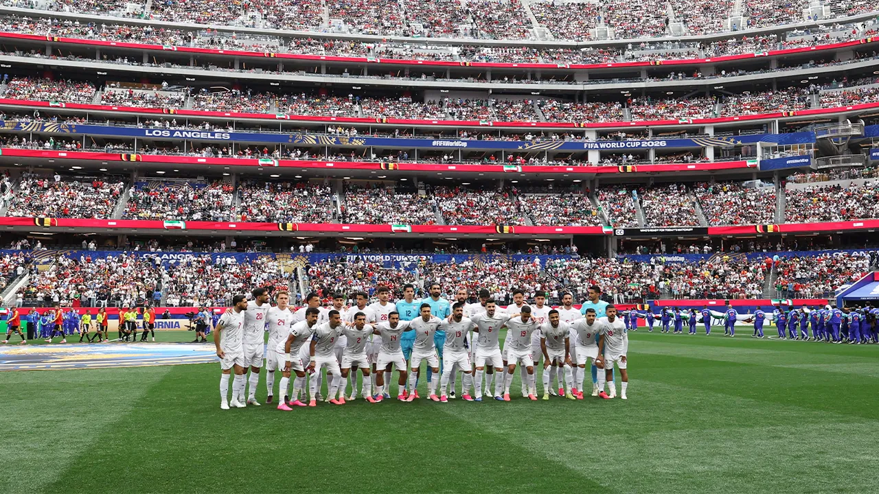 Soccer Football - FIFA World Cup 2026 - Group G - Belgium v Iran - Los Angeles Stadium, Inglewood, California, U.S. - June 21, 2026 General view as Iran players pose for a team group photo before the match IMAGN IMAGES via Reuters/Kiyoshi Mio