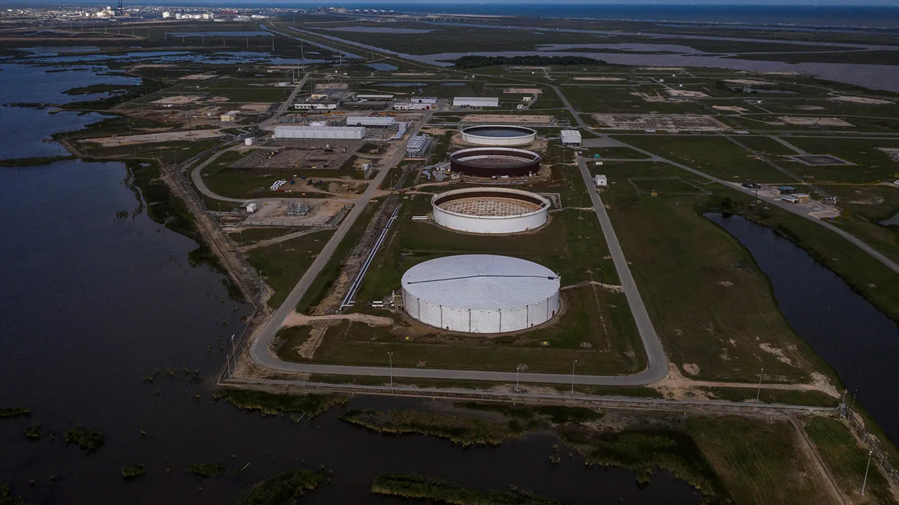 The Bryan Mound Strategic Petroleum Reserve, an oil storage facility, is seen in this aerial photograph over Freeport, Texas, U.S., April 27, 2020. REUTERS/Adrees Latif/File Photo