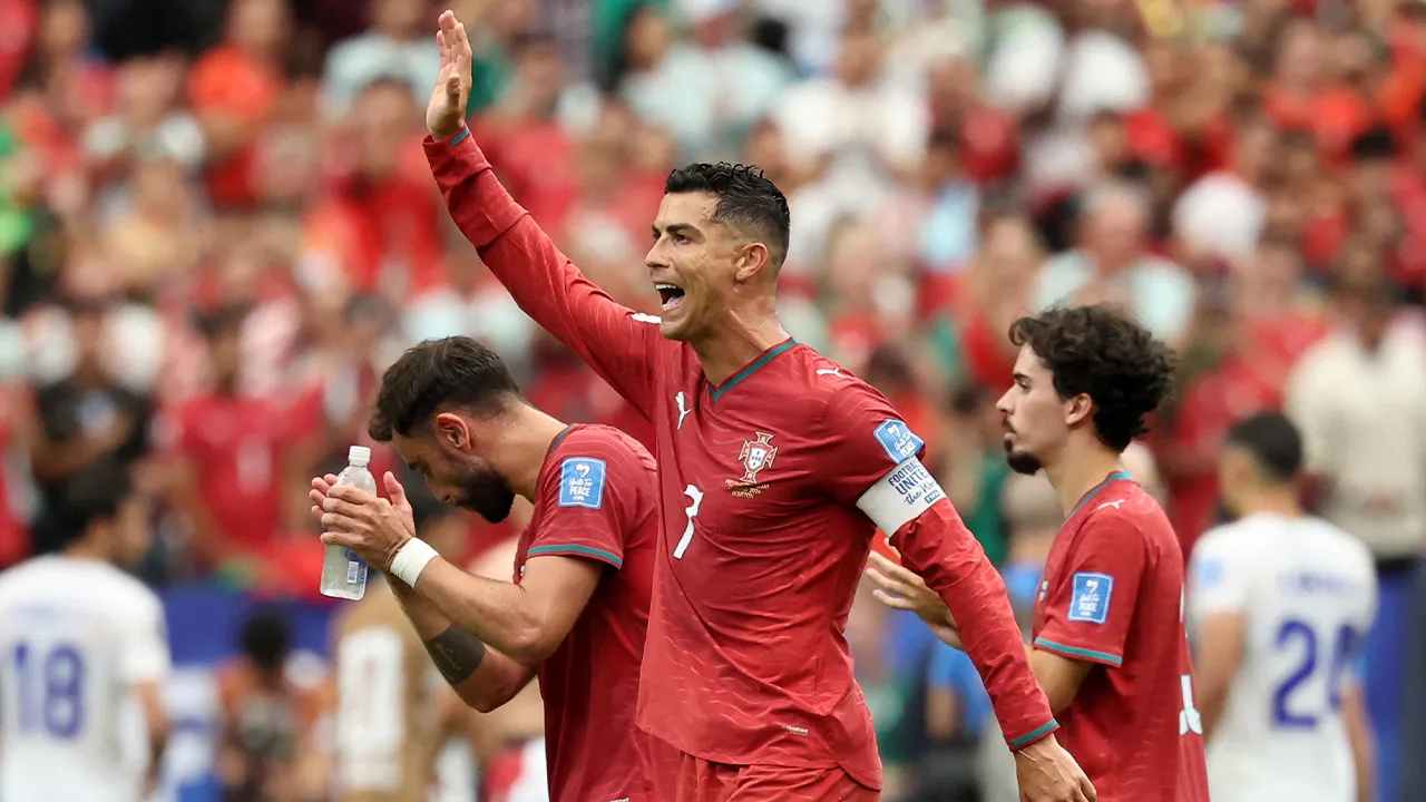 Soccer Football - FIFA World Cup 2026 - Group K - Portugal v Uzbekistan - Houston Stadium, Houston, Texas, U.S. - June 23, 2026 Portugal's Cristiano Ronaldo celebrates after the match IMAGN IMAGES via Reuters/Troy Taormina