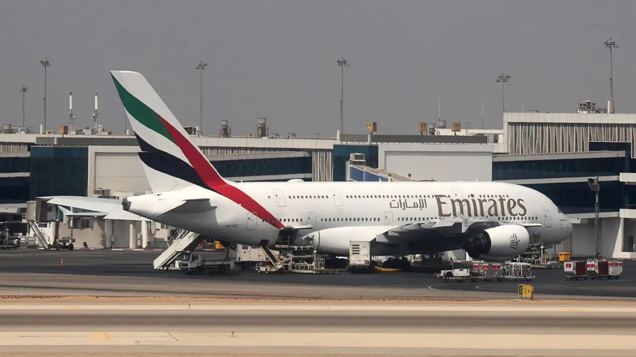 An Emirates Airlines Airbus A380 is parked at Cairo International Airport, Egypt, on Oct 17, 2024. (File photo: Reuters/Amr Abdallah Dalsh)