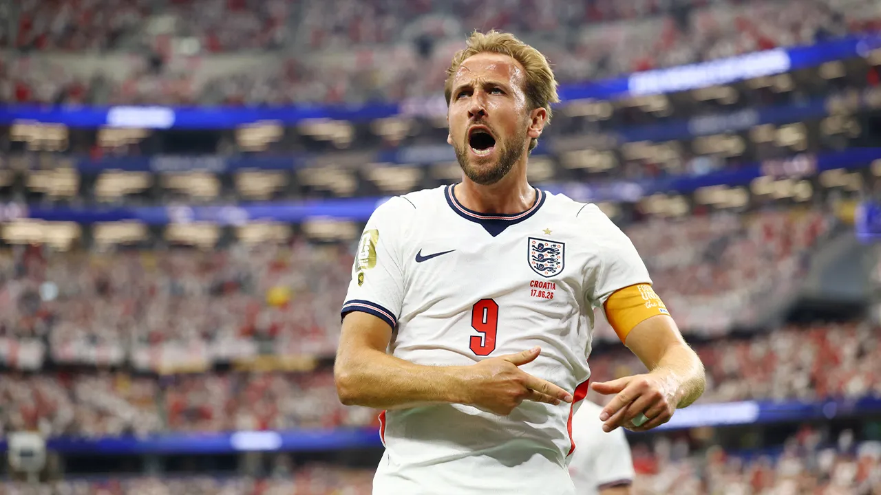 Soccer Football - FIFA World Cup 2026 - Group L - England v Croatia - Dallas Stadium, Arlington, Texas, U.S. - June 17, 2026 England's Harry Kane celebrates scoring their second goal REUTERS/Hannah Mckay