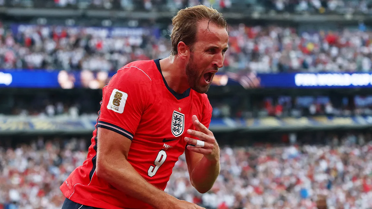 Soccer Football - FIFA World Cup 2026 - Group L - Panama v England - New York/New Jersey Stadium, East Rutherford, New Jersey, U.S. - June 27, 2026 England's Harry Kane celebrates scoring their second goal IMAGN IMAGES via Reuters/Vincent Carchietta TPX IMAGES OF THE DAY