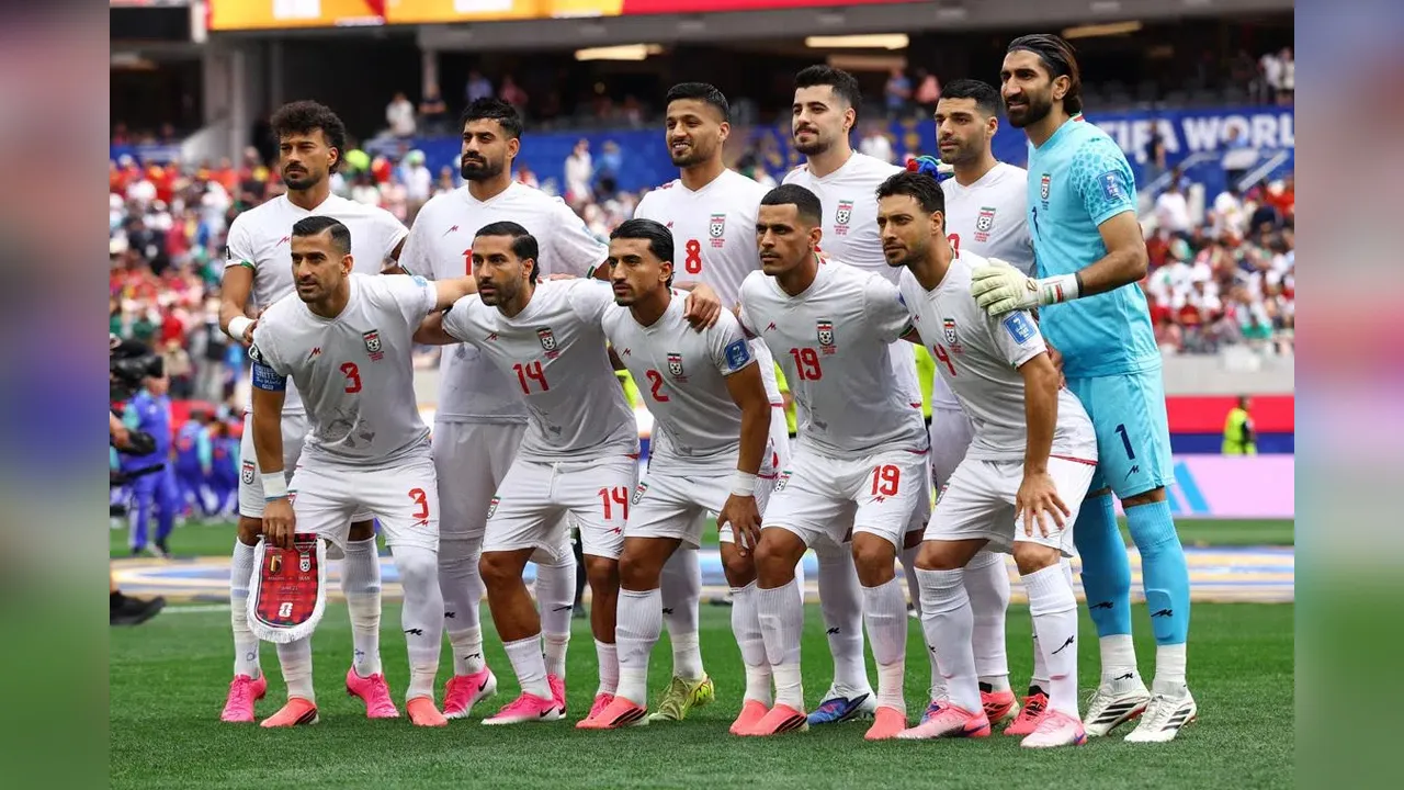 Soccer Football - FIFA World Cup 2026 - Group G - Belgium v Iran - Los Angeles Stadium, Inglewood, California, U.S. - June 21, 2026 Iran players pose for a team group photo before the match REUTERS/Matthew Childs