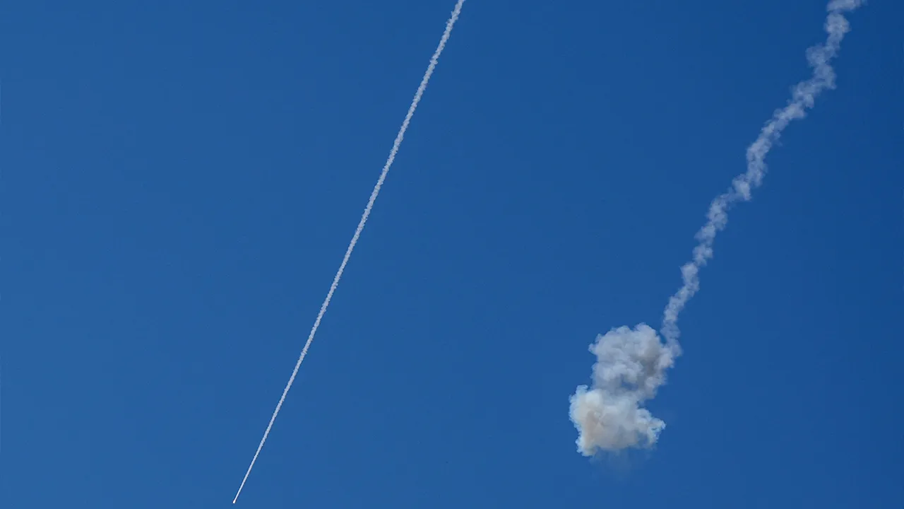 An interception by Israel's Iron Dome anti-missile system, as seen from the Israeli side of the Israel-Lebanon border, June 8, 2026. REUTERS/Ayal Margolin ISRAEL OUT. NO COMMERCIAL OR EDITORIAL SALES IN ISRAEL