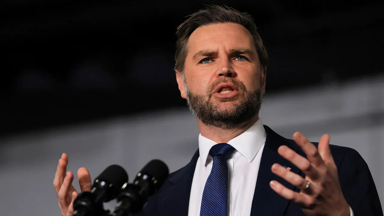 U.S. Vice President JD Vance delivers remarks during an event at Gold Coast Studios on June 17, 2026 in Bethpage, New York. Vance's visit comes after the Justice Department filed a lawsuit this week against New York state officials over alleged Medicaid fraud related to the state’s $10 billion home-care program. Spencer Platt/Pool via REUTERS