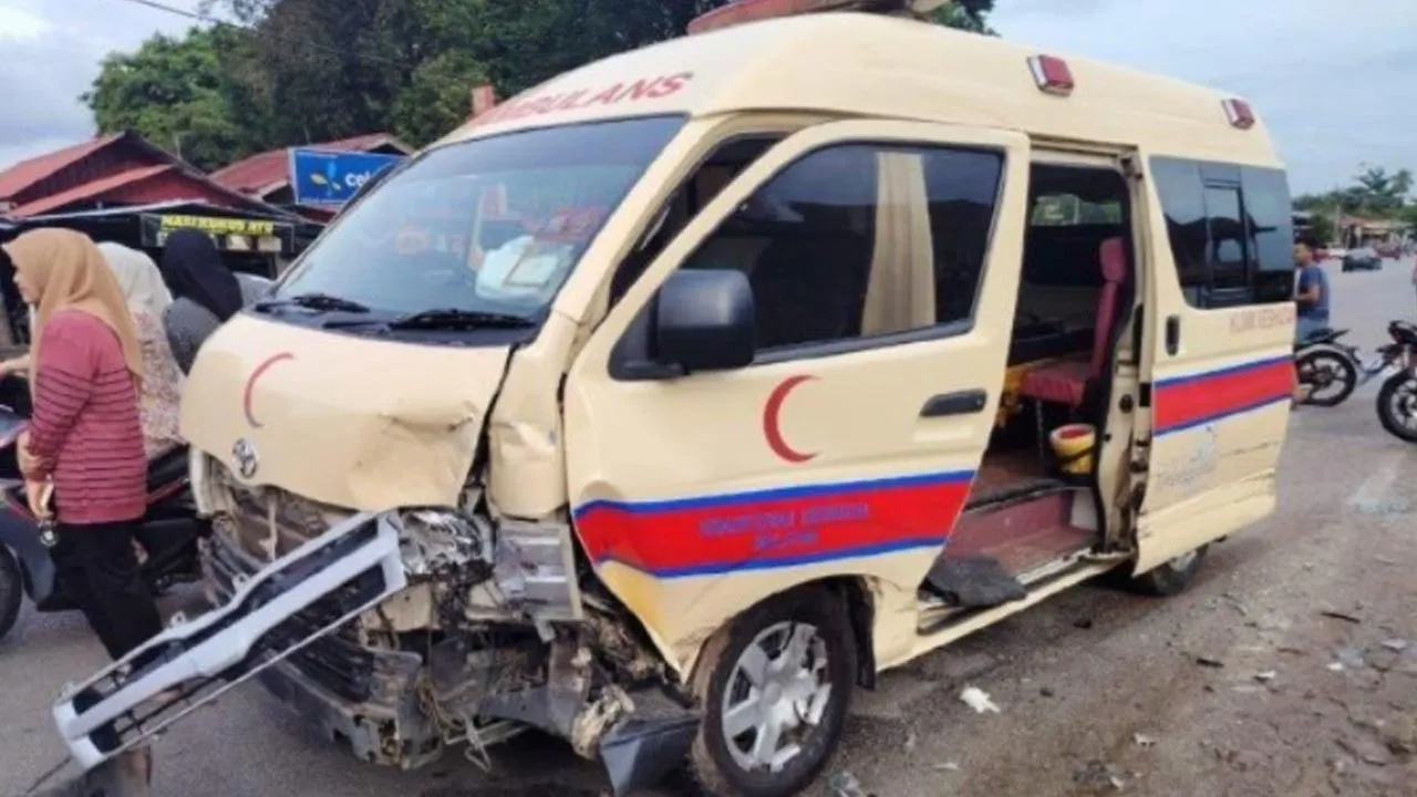 kemalangan ambulans, jertih - PDRM