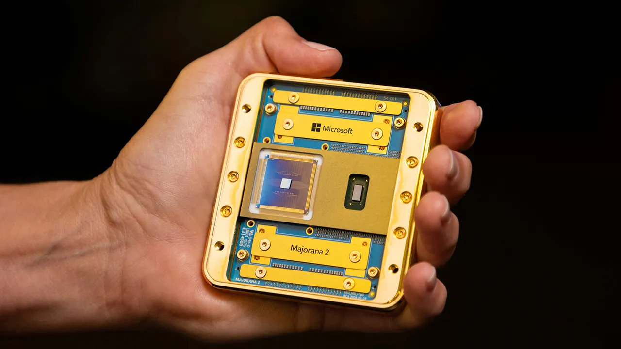 Microsoft's Majorana 2 quantum computing chip, which the company designed with help from AI, in this undated handout photo. Microsoft/Handout via REUTERS THIS IMAGE HAS BEEN SUPPLIED BY A THIRD PARTY. THIS IMAGE HAS BEEN SUPPLIED AND PROCESSED BY A THIRD PARTY AND IS DISTRIBUTED BY REUTERS AS RECEIVED.