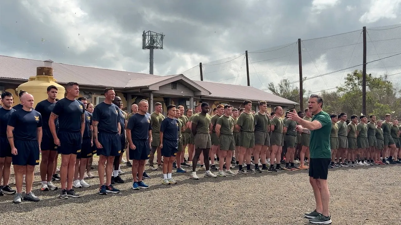 U.S. Defense Secretary Pete Hegseth speaks to troops at the U.S. naval base at Guantanamo Bay, Cuba, in the still image from video June 10, 2026. REUTERS/Phil Stewart