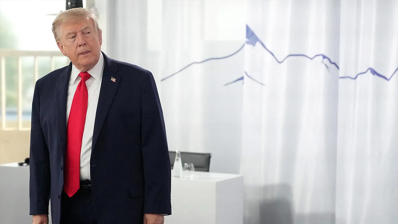 U.S. President Donald Trump waits for the start of a working session at the G7 summit in Evian-les-Bains, France, June 16, 2026. Thibault Camus/Pool via REUTERS
