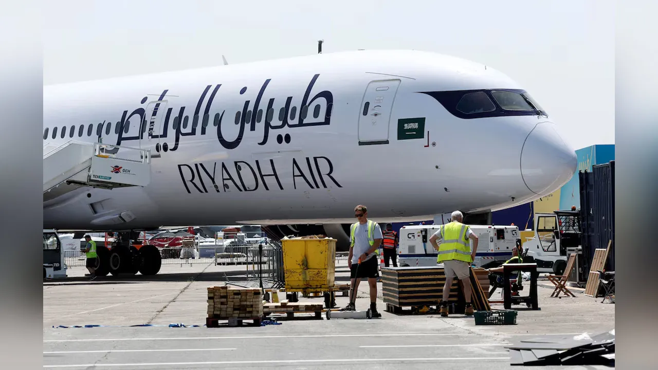 A Riyadh Air Boeing 787-9 Dreamliner is seen before the opening of the 55th International Paris Airshow at Le Bourget Airport near Paris, France, June 13, 2025. REUTERS/Benoit Tessier