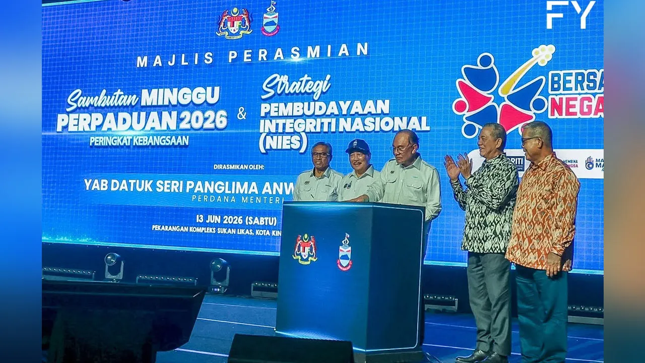Majlis Perasmian Sambutan Minggu Perpaduan 2026 Peringkat Kebangsaan yang disempurnakan YAB Perdana Menteri, Dato’ Seri Anwar Ibrahim, di Pekarangan Kompleks Sukan Likas, Kota Kinabalu, Sabah. FB Fadillah Yusof