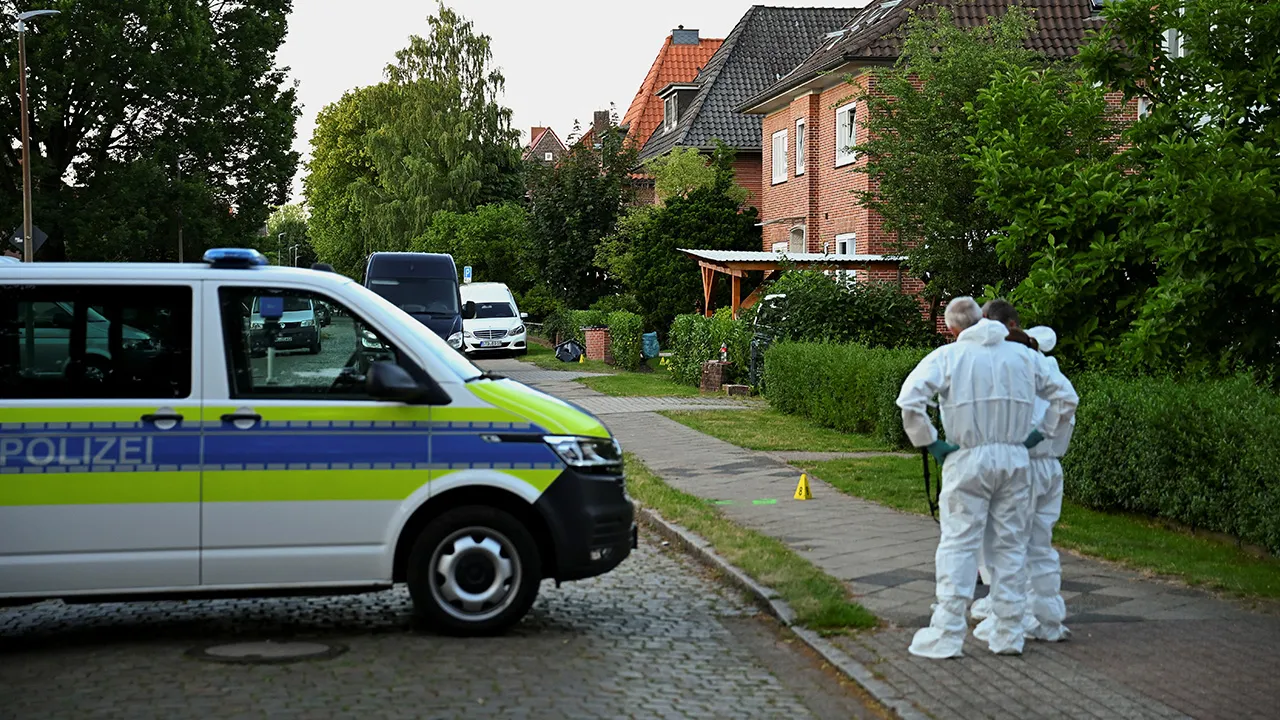Forensic experts work at the scene after police said suspects have been detained following a deadly shooting at a youth welfare facility in the northern town of Stade, Germany, June 29, 2026. REUTERS/Jonas Walzberg