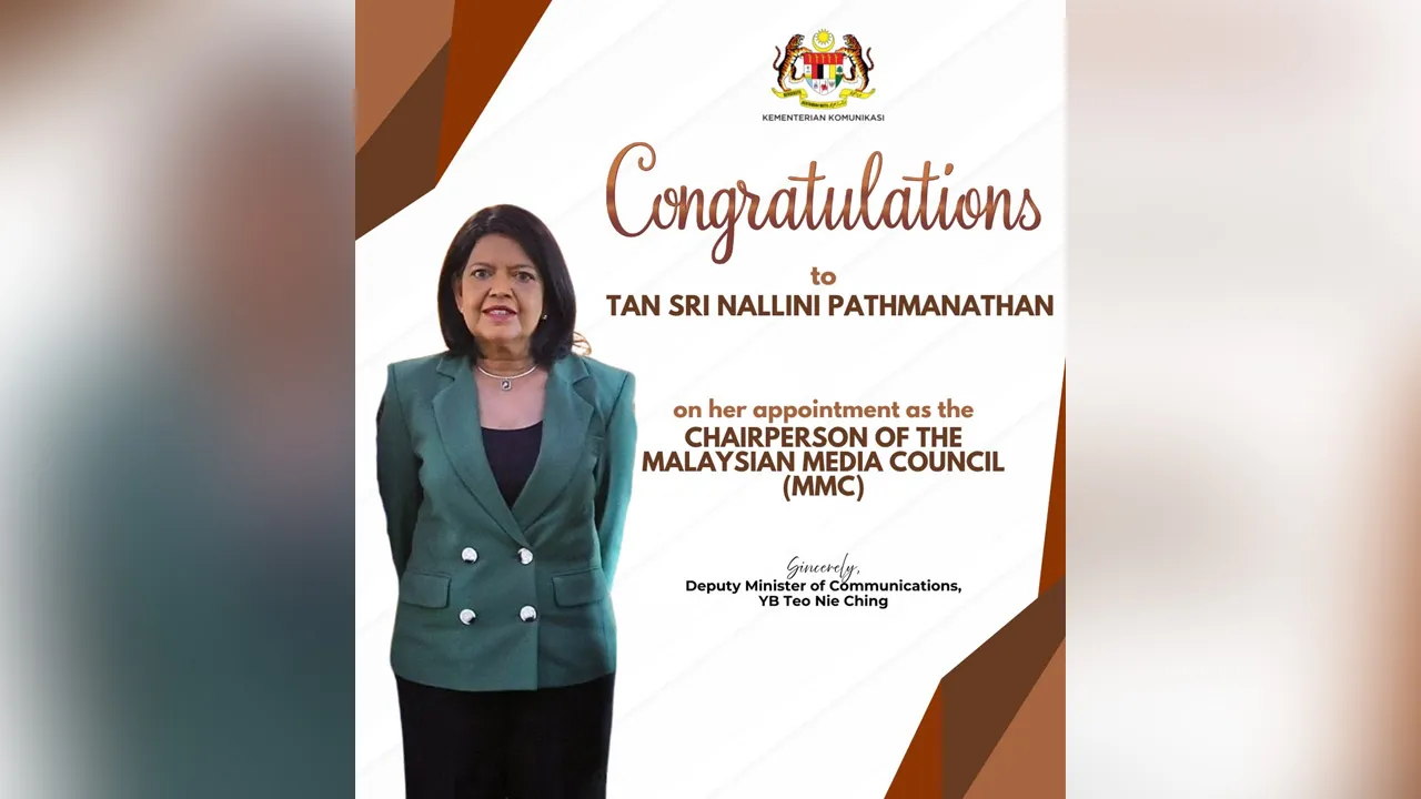 Heartiest congratulations to former Federal Court Judge, Tan Sri Nallini Pathmanathan, on her appointment as the Chairperson of the Malaysian Media Council (MMC)!