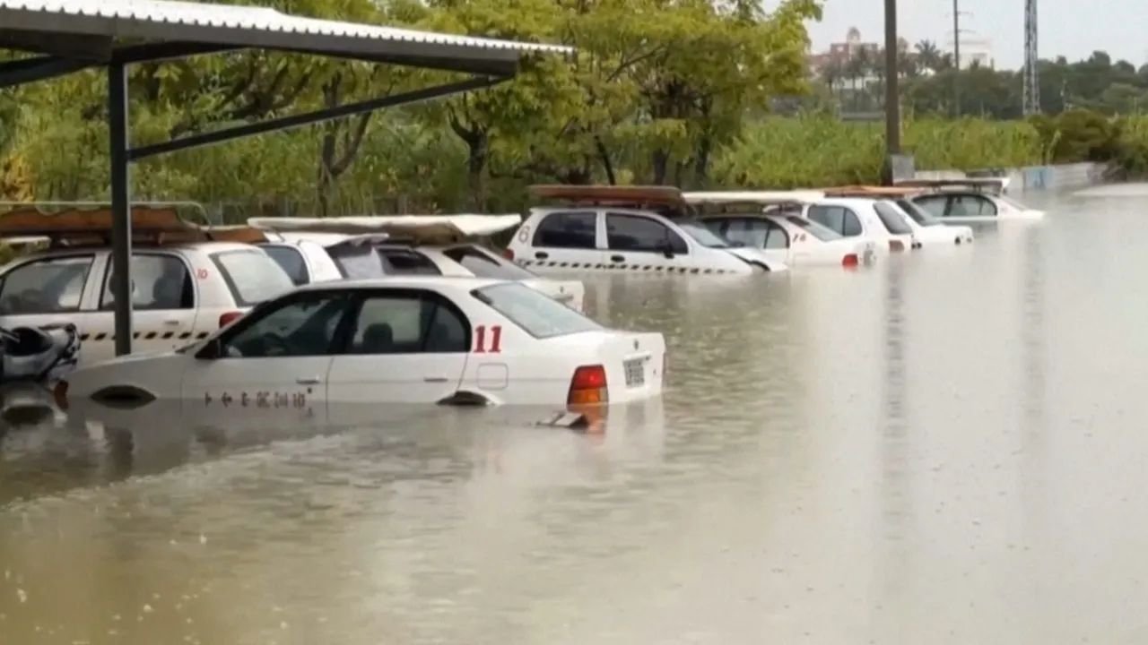 At least two people were reported killed in southern Taiwan after two days of heavy rains that caused devastating floods.