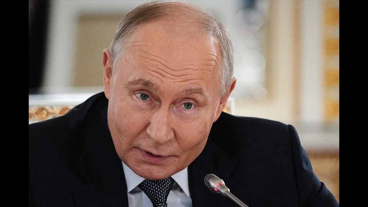 Russian President Vladimir Putin speaks during a meeting with representatives of international news agencies on the sidelines of the St. Petersburg International Economic Forum, at the Constantine Palace in St. Petersburg, Russia, June 4, 2026. Dmitri Lovetsky/Pool via REUTERS