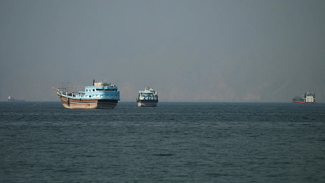 Vessels at the Strait of Hormuz, as seen from Musandam, Oman, June 26, 2026. REUTERS/Stringer