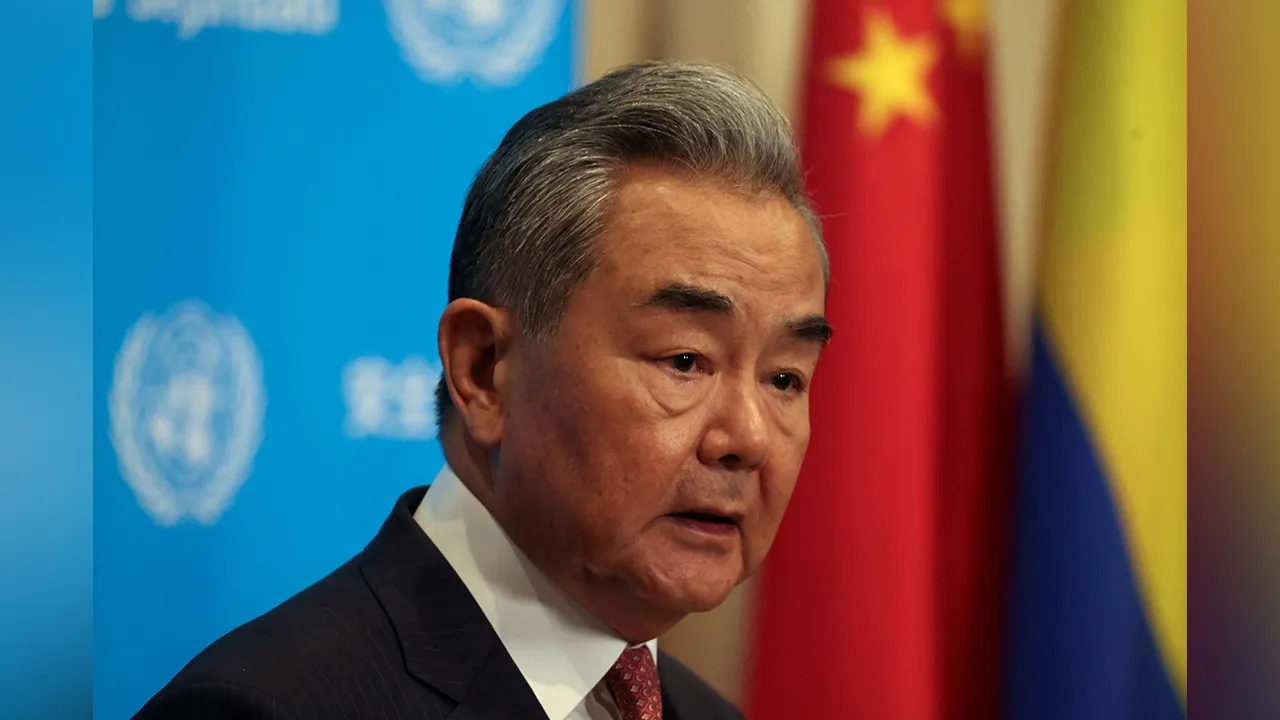 Chinese Foreign Minister Wang Yi speaks with the media at the U.N. headquarters in New York City, U.S., May 26, 2026. REUTERS/Shannon Stapleton/File Photo