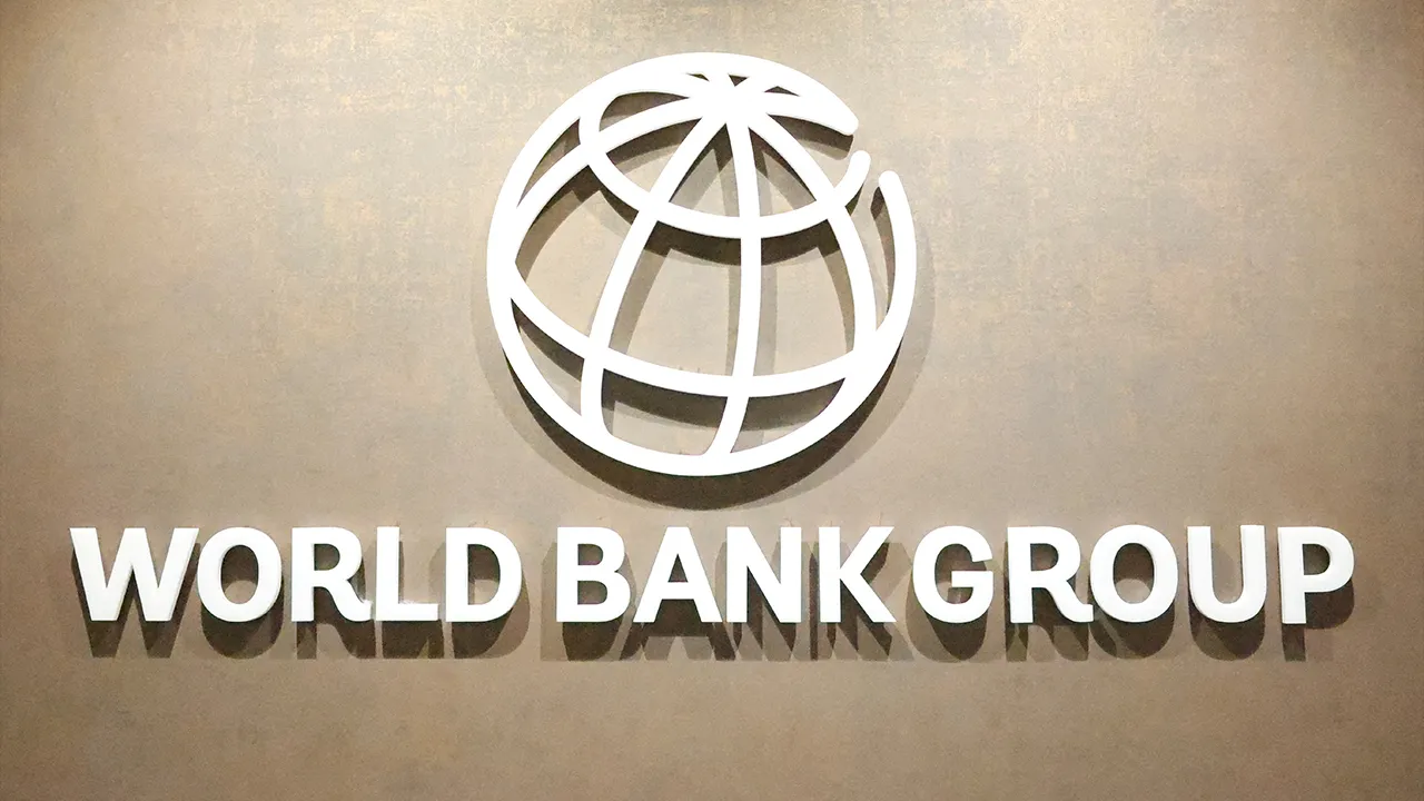 The World Bank Group logo is displayed on a office wall at the International Finance Corporation in Karachi, Pakistan February 4, 2026. REUTERS/Akhtar Soomro/File Photo