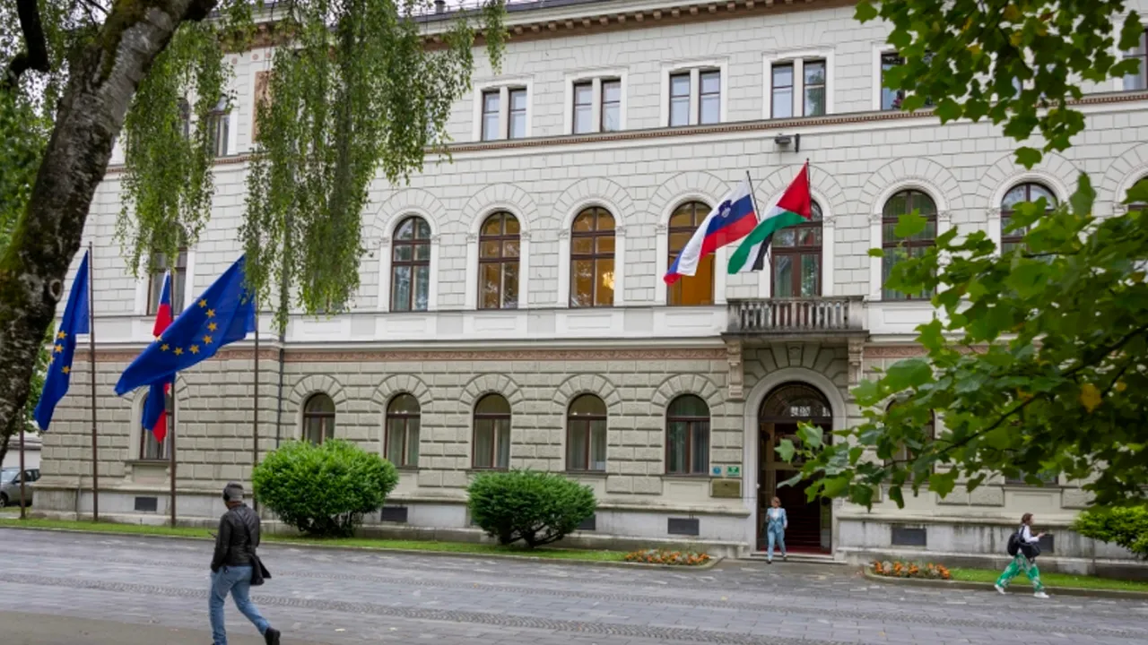 President Enters Ideological Battle with Government Palestine on the Façade of the Presidential Palace_X @zver_martin