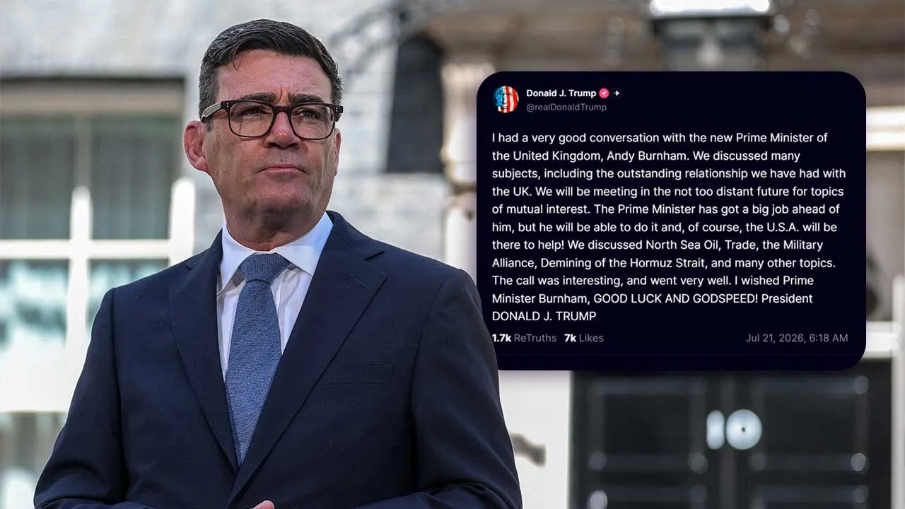 [TB]_Andy Burnham Trump TRUTH SOCMED_REUTERS TRUTH